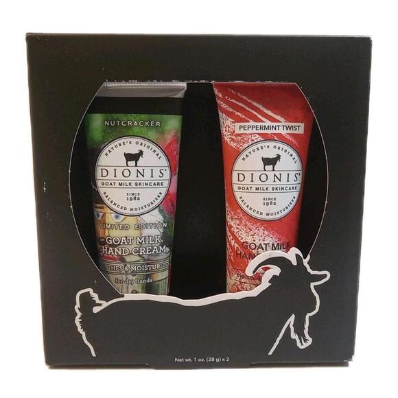 Dionis Goat Milk Skincare Hand Cream Nutcracker Peppermint Twist 1 Duo Pack 1 Oz - Picture 5 of 7